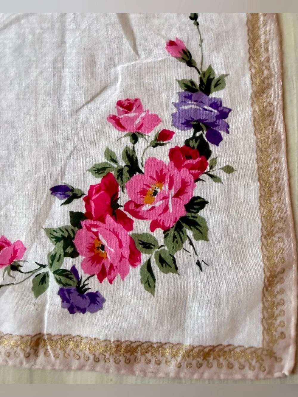 Dior Pink Floral Cottagecore Silky Scarf Bandana Headband Bag Scarf Neckerchief